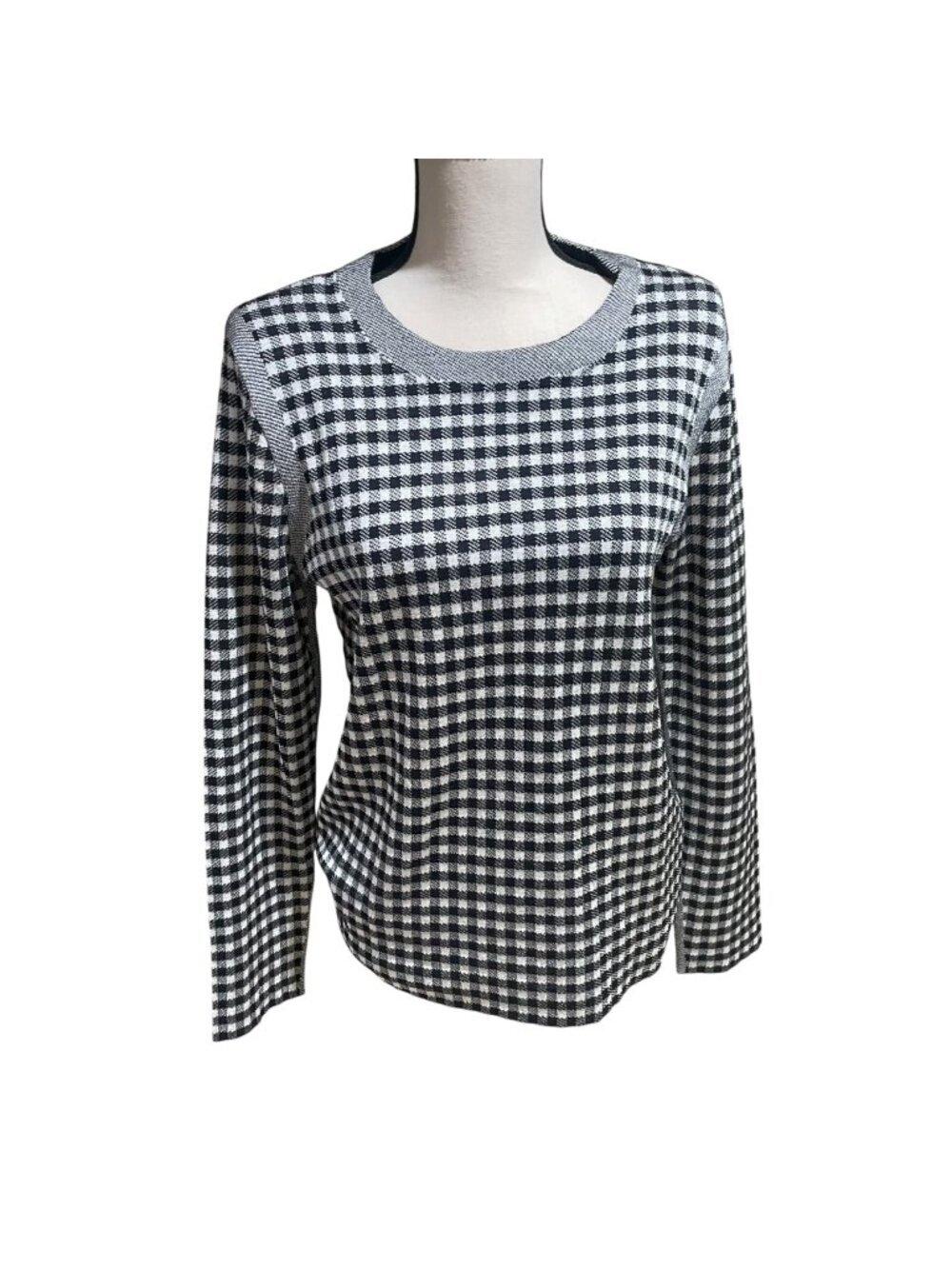 sonia rykiel checked knit top